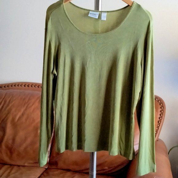 Market By Chico's Green Long Sleeves Size 3 (Large) - Picture 1 of 6